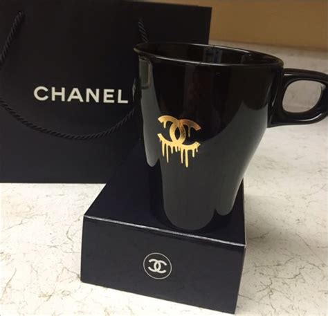 black and white chanel coffee mug|Chanel cup and saucer.